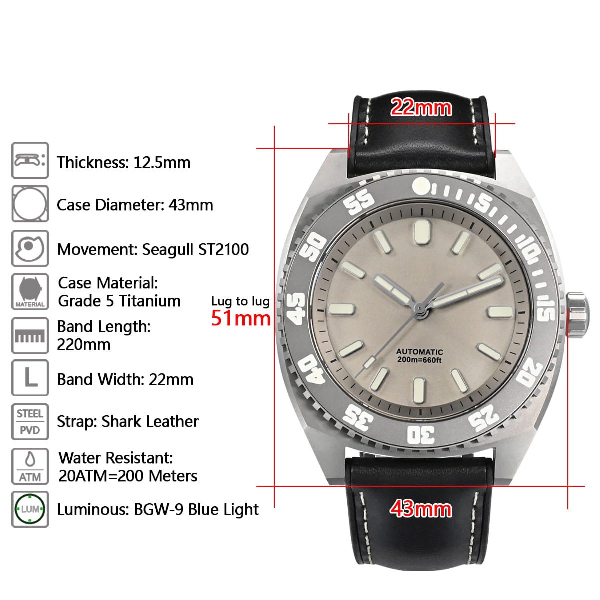 Titanium watches suppliers,titanium watch case,tianium watch waterproof
