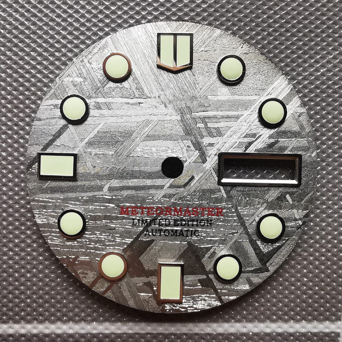 ODM meteorite dials with logo C3 BGW9 luminous indexes,watch dial factory,watch parts maker