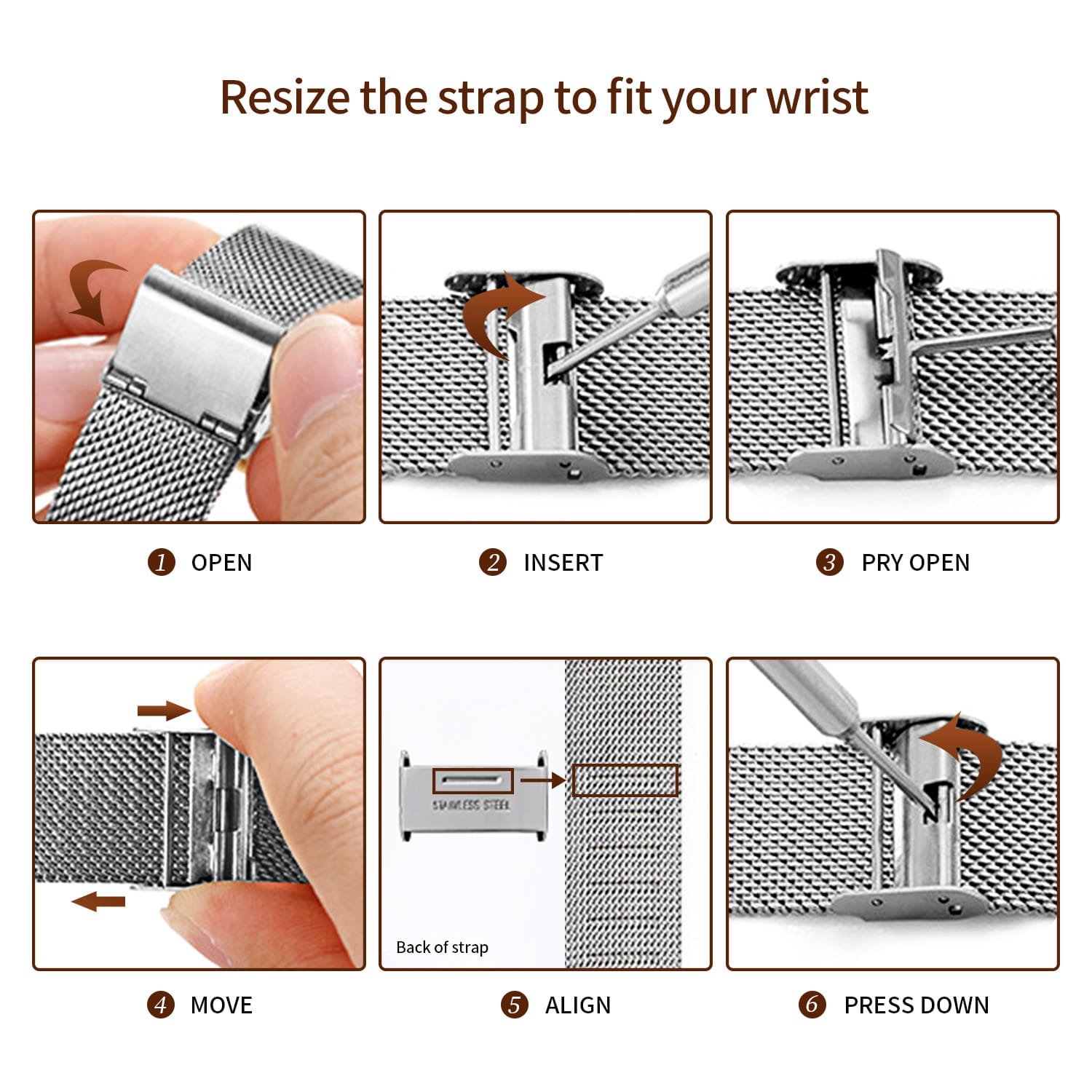 OEM stainless steel woven mesh watch strap,Milanese watch band,adjustable watch strap,replacement watch band,universal watch band,fashion watch strap